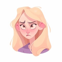 An illustration of a girl expressing a concerned expression