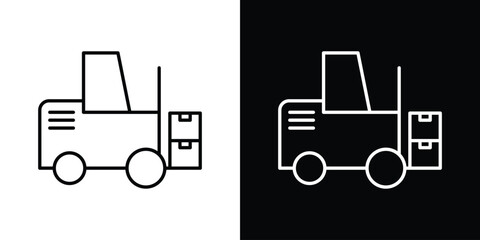 Forklift icon vectors - high quality black style vector icons