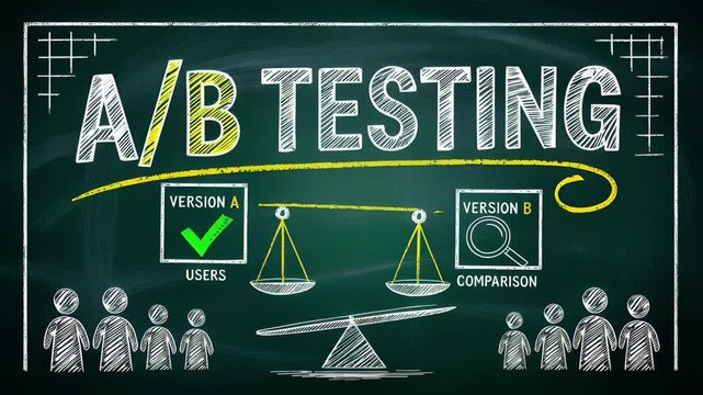 A/B Testing Explained on Chalkboard: Strategy for Data-Driven Decisions