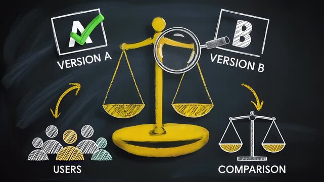 A/B Testing Explained on Chalkboard: Strategy for Data-Driven Decisions