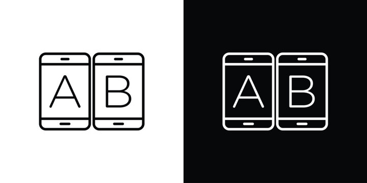 A B testing icon vectors - high quality black style vector icons