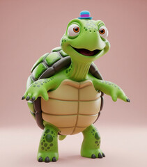 Fototapeta premium 3D lustige Schildkröte