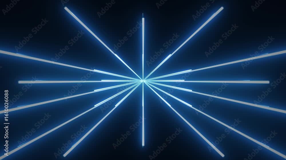 Aufkleber abstract blue light rays closing in animation loop