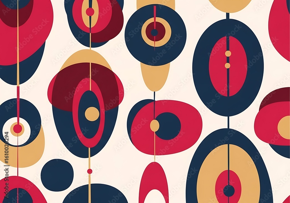 Poster retro seamless pattern with abstract geometric shapes for vintage design