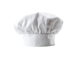 White chef hat pleated fabric headwear image, Png Transparent, Isolated on White