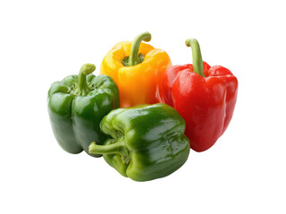 Red green yellow bell peppers image, Png Transparent, Isolated on White