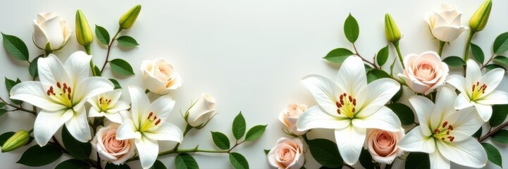 Extravagant white floral wreath, premium lilies and roses , grief, mourning, floral