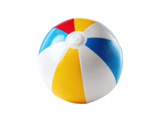 Colorful inflatable sphere with white valve beach ball, Png Transparent, Isolated on White