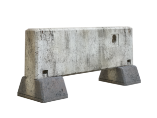Concrete Barrier on Transparent Background