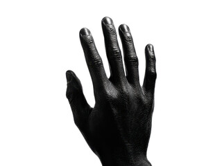 Black hand reaching out against dark background fingers palm, Png Transparent, Isolated on White