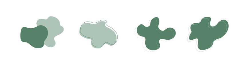 Green Abstract organic blob shapes element