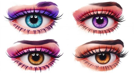 Colorful eyes illustration