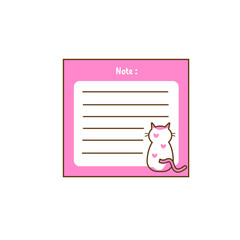 cute pink notepad vector illustration 