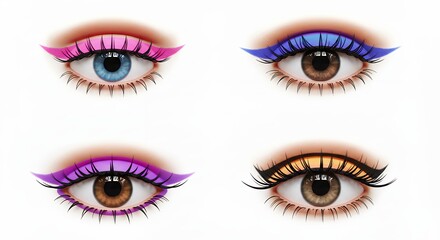 Naklejka premium Colorful makeup eyes illustration
