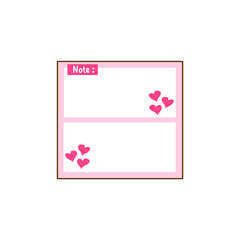 vector illustration of cute pink notepad 