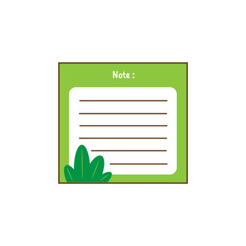 vector illustration of cute green notepad