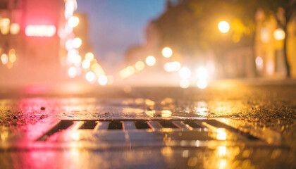 Neon Sign in Rain Slicked City Alley. Wedding Concept. Generated Image