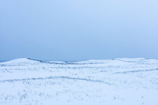 Fantasy landscape of snow-covered fields