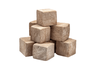 Stacked wooden cubes rough texture image, Png Transparent, Isolated on White