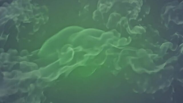 Explode vapor mist stream drifts gently over a bright green background, the vapor flowing in rhythmic patterns that evoke a serene and tranquil mood.