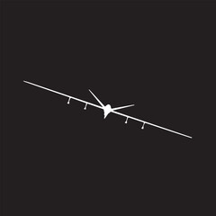 Drone logo in vector art drone illustration in black white background