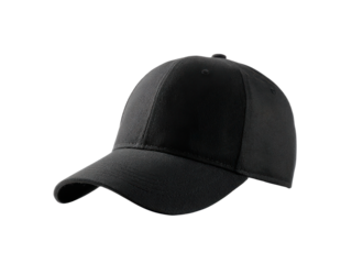 Black baseball cap with curved brim headwear accessory, Png Transparent, Isolated on White
