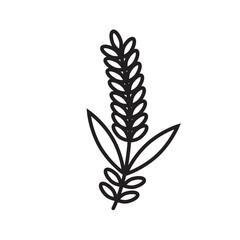 Clean and balanced leaf line art compositions in neutral monochrome tones for digital planners, wedding themes, branding logos, and soft tattoo outlines