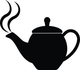 teapot steaming vector art illustration