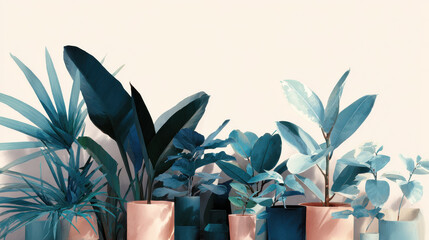 create engaging scene featuring smartphone scanning variety of indoor plants with focus on care and watering