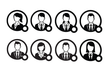 Professional Business People Avatars Icons Vector Set for Design