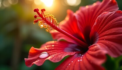 red flower closeup