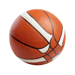 Fototapeta premium Textured orange and white basketball with black lines on black background sport, Isolated On White, Png Transparent, Cut Out