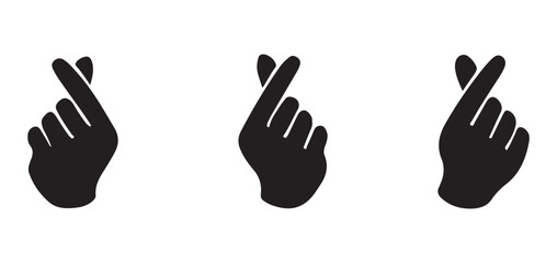 Korean Finger Heart Silhouette Gestures Collection for Social Media