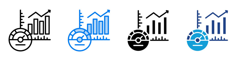 Metric icon set multiple style collection