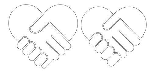 Heartfelt Handshake Graphic Artwork Symbolizing Agreement and Partnership