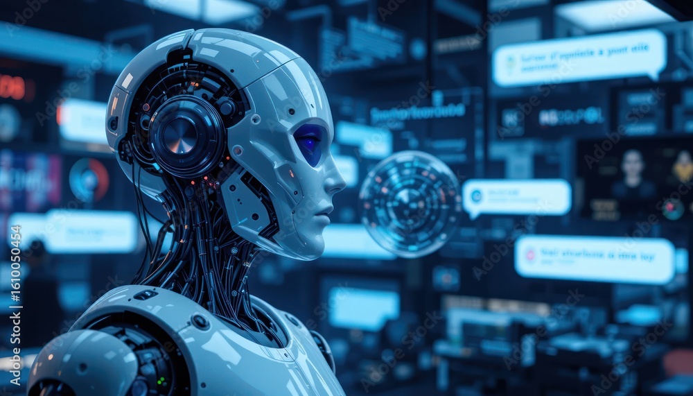 Poster advanced ai robot: a glimpse into futuristic technology