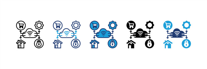 Internet Of Things icon set multiple style collection