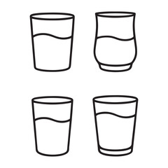 Simple Glass with Liquid Vector Illustrations for Beverage Concepts
