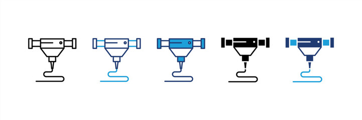 3D Printing icon set multiple style collection