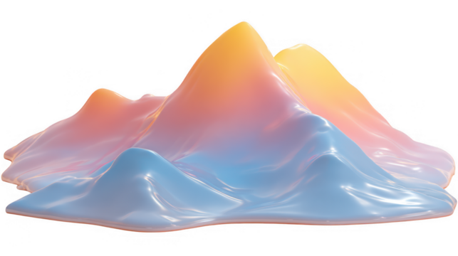 Smooth gradient peaks isolated on a transparent background abstract blue - Powered by Adobe