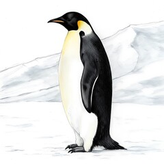 Obraz premium Standing emperor penguin illustration