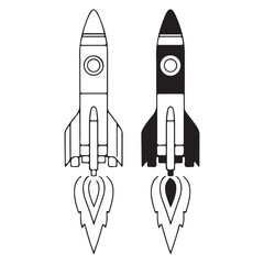 Rocket Launch Illustration with Bold and Simple Design Elements