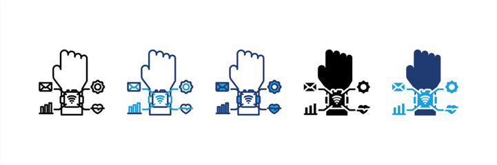Wearable Technology icon set multiple style collection