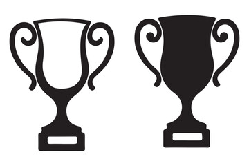 Classic Trophy Illustration Set Celebrating Achievement and Success