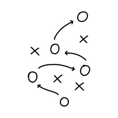 Soccer Tactics Strategy Icon, Football Game Plan Vector Illustration  © Arjuna