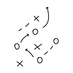 Soccer Tactics Strategy Icon, Football Game Plan Vector Illustration 