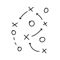 Soccer Tactics Strategy Icon, Football Game Plan Vector Illustration 