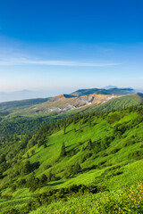 mountain landscape with blue sky and clouds