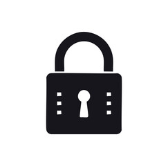 Black padlock with keyhole and decorative markings security protection