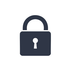 Dark grey padlock with white keyhole security protection